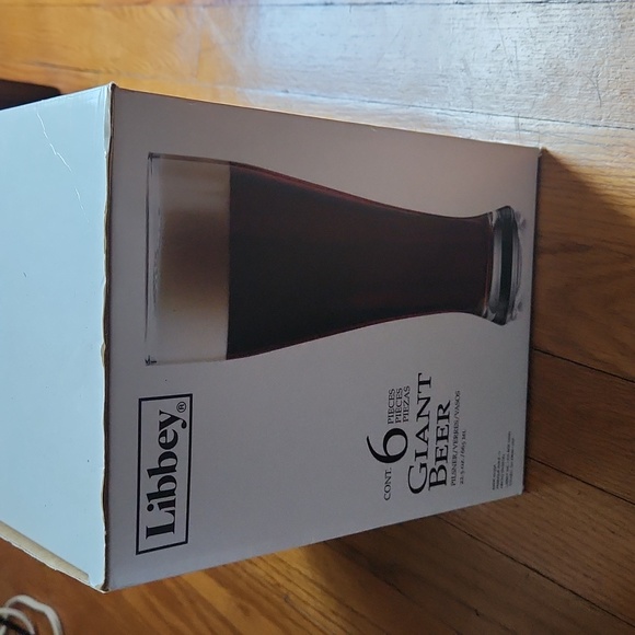 Libbey 6 piece Giant Beer Pilsner glasses, 22.5 oz, never used. - Picture 2 of 4